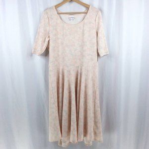 NWT LulaRoe Nicole Dress Womens 3XL Pink Pastel Floral Short Sleeve